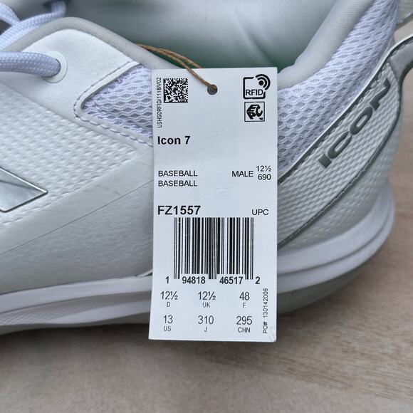 Adidas Icon 7 Boost Metal Baseball Cleats Mens Size 13 White FZ1557 New - Picture 12 of 14